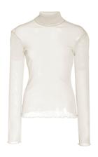 Jonathan Simkhai Shimmer Organza Turtleneck Top