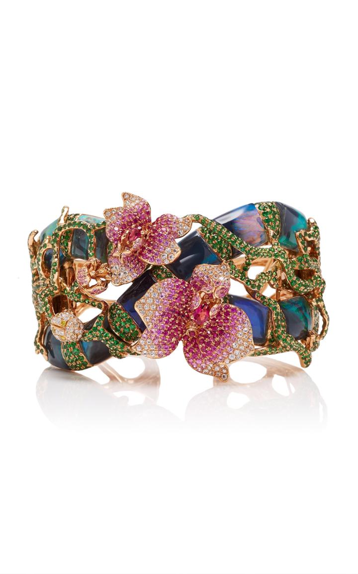 Wendy Yue 18k Rose Gold Multi-stone Cuff
