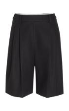 Khaite Bailey Pleated Cotton Shorts