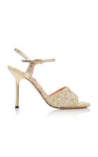 Rochas Crystal-embellished Leather Sandals