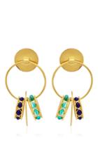 Gripoix Cold Emerald Clip Drop Earrings