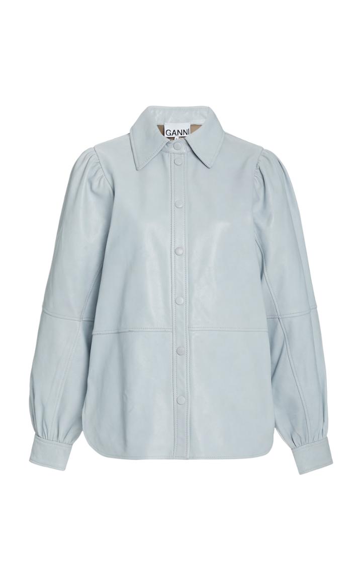 Moda Operandi Ganni Lamb Leather Shirt