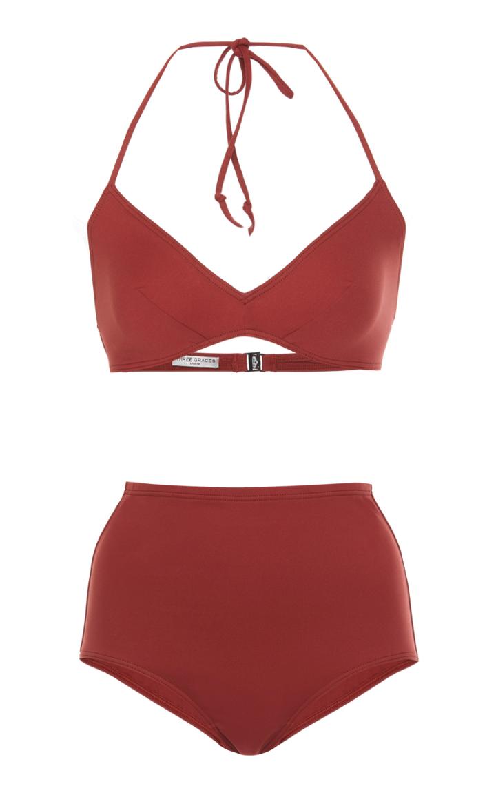 Three Graces London Hanna High Waisted Bikini Set