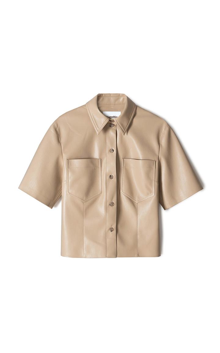 Moda Operandi Nanushka Sabine Vegan Leather Crop Top
