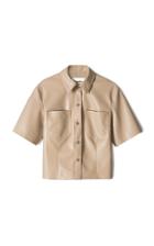 Moda Operandi Nanushka Sabine Vegan Leather Crop Top