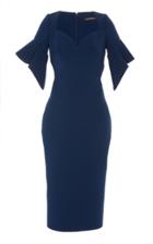 Zac Posen Ruffled Sleeve Cady Midi Dress