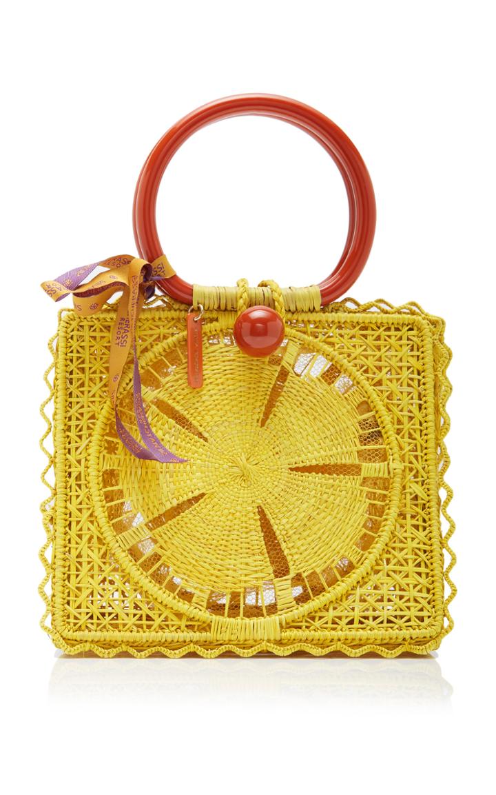 Silvia Tcherassi Caimile Iraca Palm Handbag