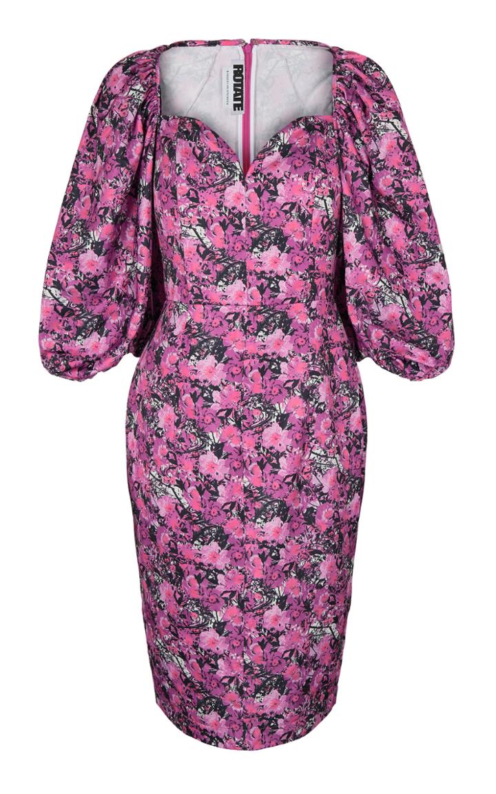 Rotate Irina Blouson Sleeve Printed Dress