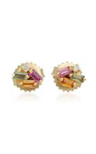 Suzanne Kalan Rainbow 18k Gold Sapphire And Diamond Earrings