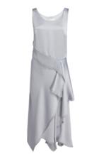 Cdric Charlier Frayed Satin Midi Dress
