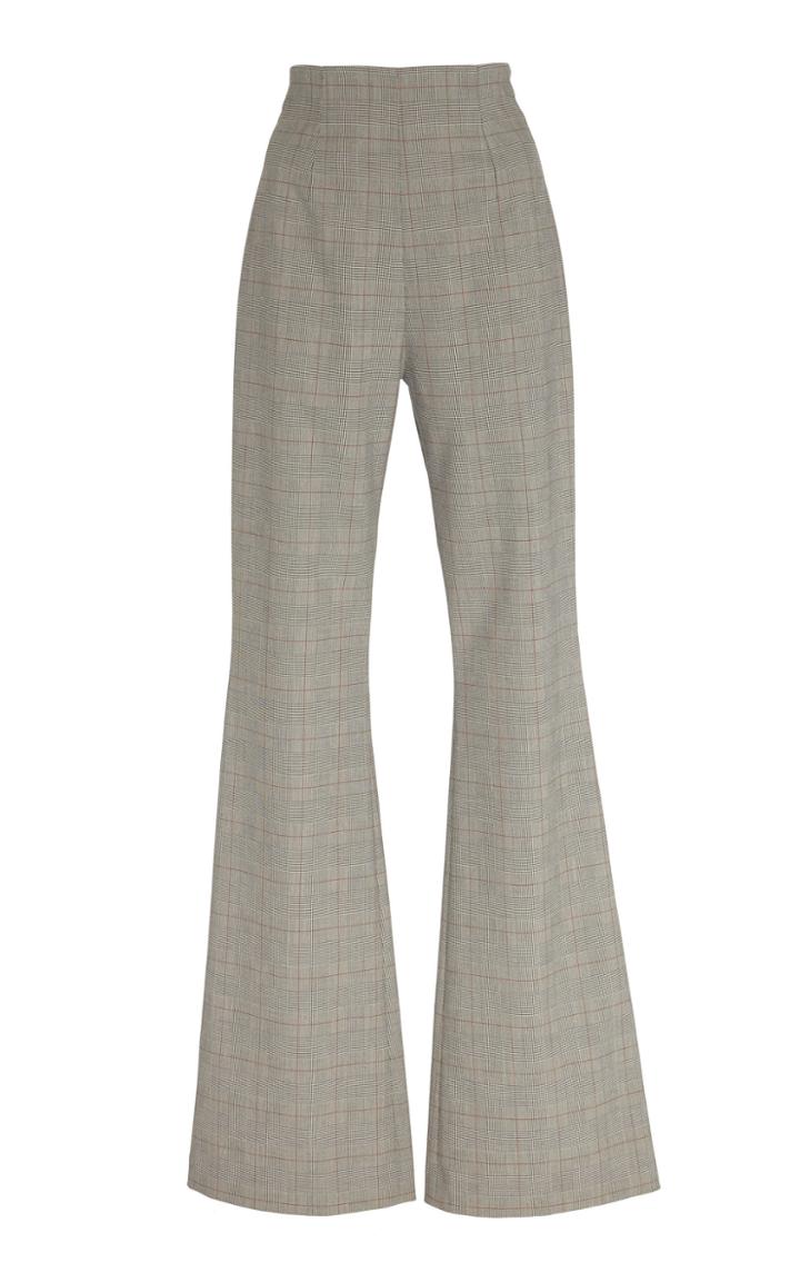 16arlington Clint Checked High Waisted Flared Pants