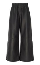 Loewe Cropped Leather Wide-leg Trousers