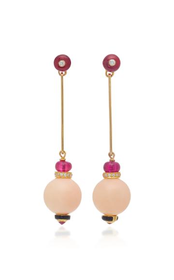 Hanut Singh Pink Shell Coral Earrings