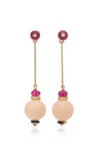 Hanut Singh Pink Shell Coral Earrings