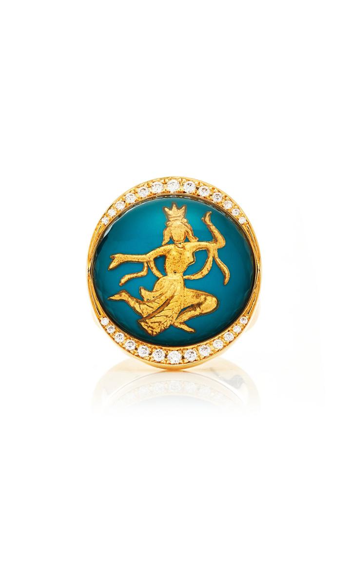 Moda Operandi Francesca Villa 18k Yellow Gold Indian Night Ring Size: 6.5
