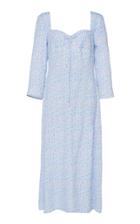 Rixo Giselle Long Sleeve Midi Dress With Side Split