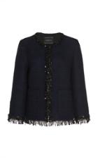 Andrew Gn Embellished Wool-blend Crepe Jacket