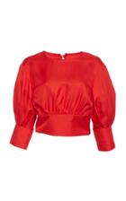 Deitas Sade Twill Silk Cropped Blouse