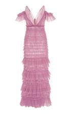 J. Mendel Off-the-shoulder Tiered Tulle Gown