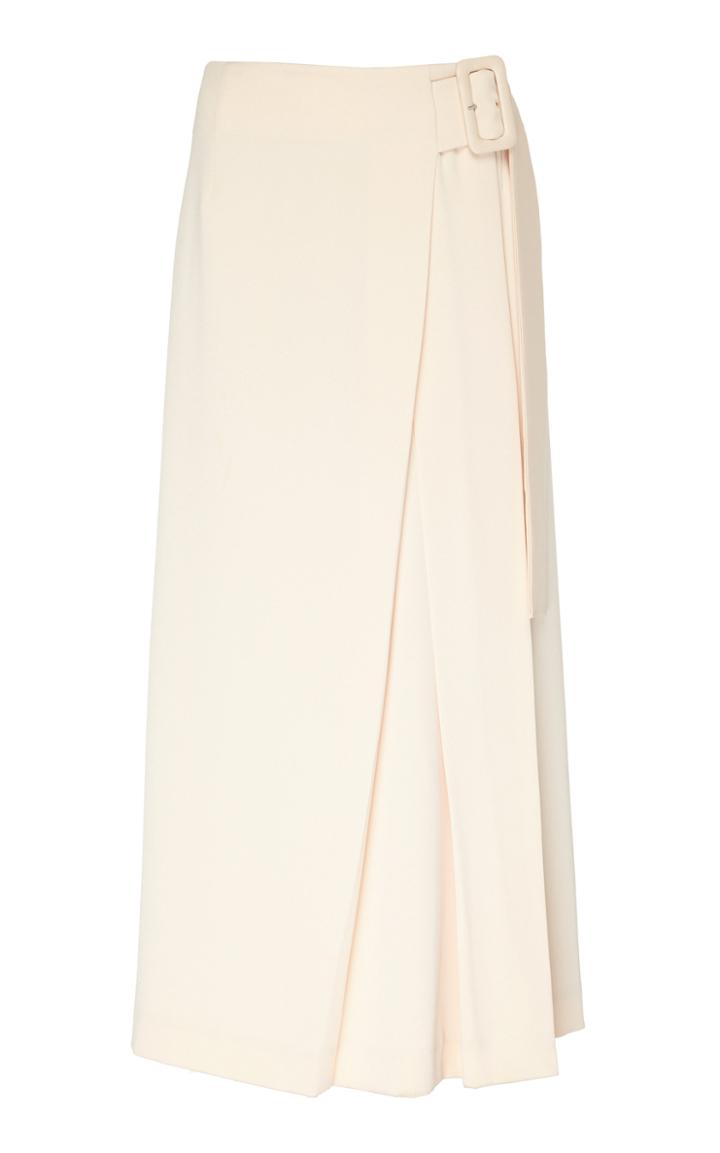 Rejina Pyo Ellis Wrap-effect Belted Crepe Midi Skirt