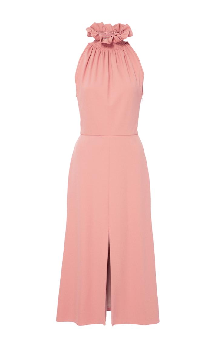 Christian Siriano Ruched Neck Sleeveless Dress