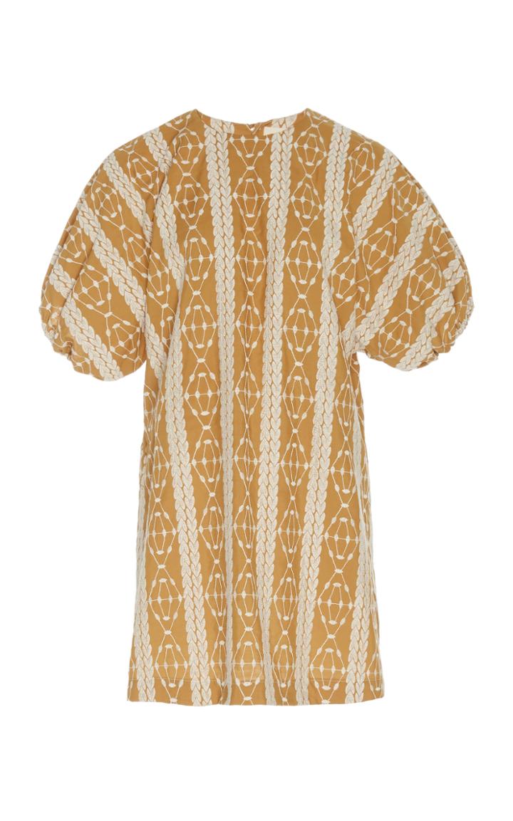 Matin Geometric-pattern Cotton Mini Dress