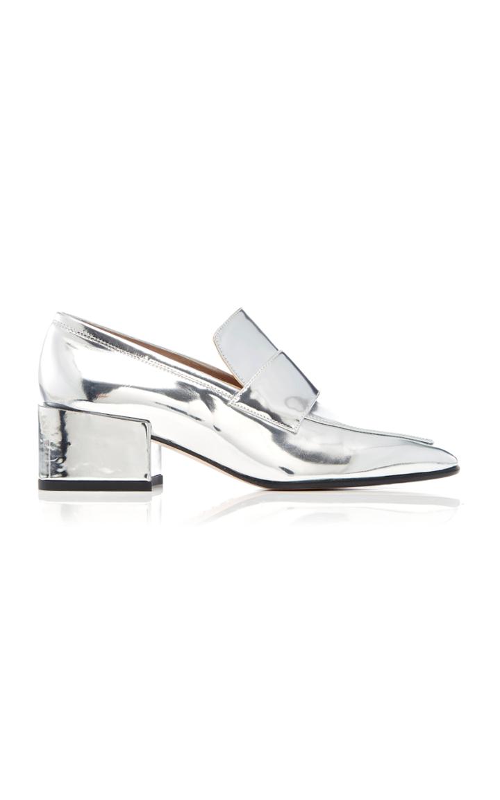 Stuart Weitzman Leather Sawyer Heeled Loafers