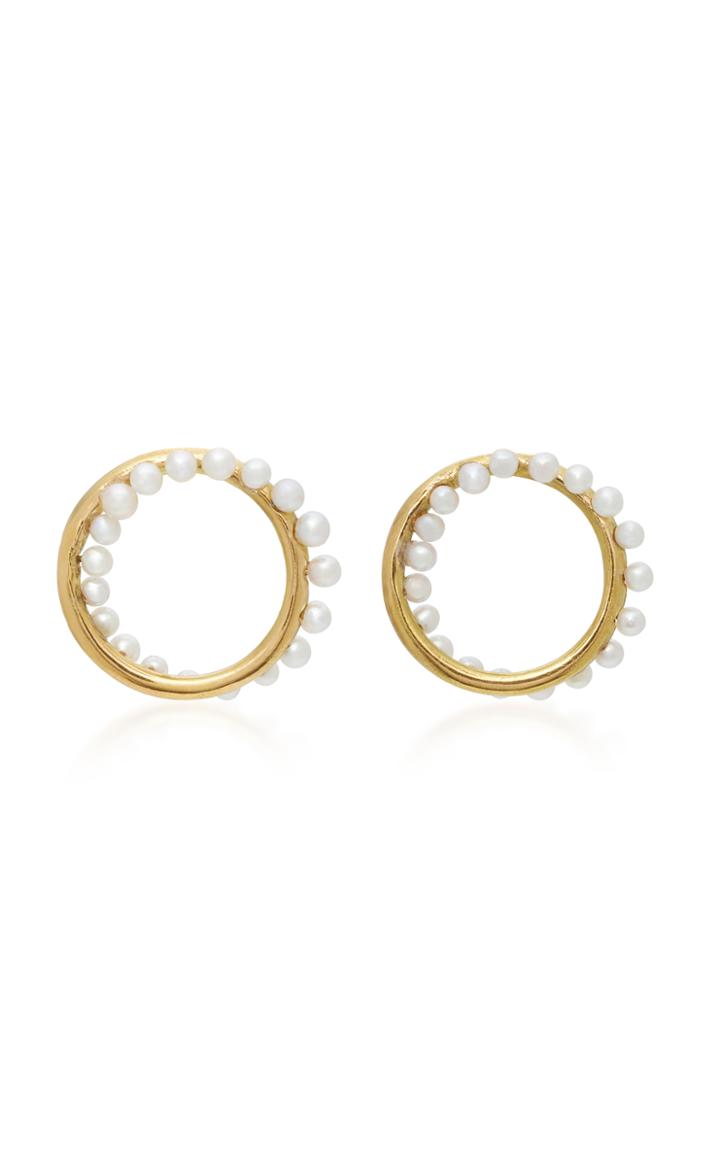 Yvonne Leon Cameleon 18k Gold Pearl Earrings