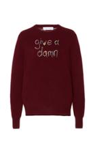 Moda Operandi Lingua Franca Give A Damn Beaded Cashmere Crew Sweater With Mint Thr