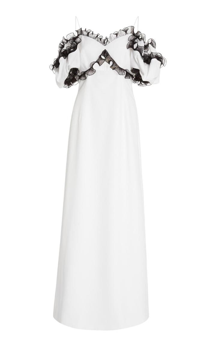 Givenchy Cold-shoulder Tulle-trimmed Crepe Dress