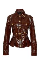 Versace Leather Pleated Jacket
