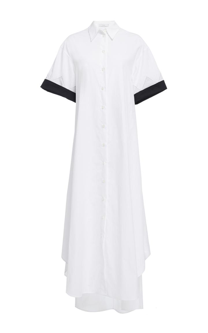 Tome Open Back Belted Cotton Shirt Dress
