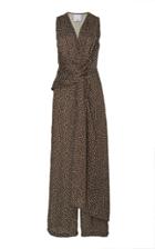 Acler Doheny Ruched-waist Dot-print Wide-leg Jumpsuit