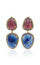 Amrapali Gold Earrings With Diamond & Sapphire