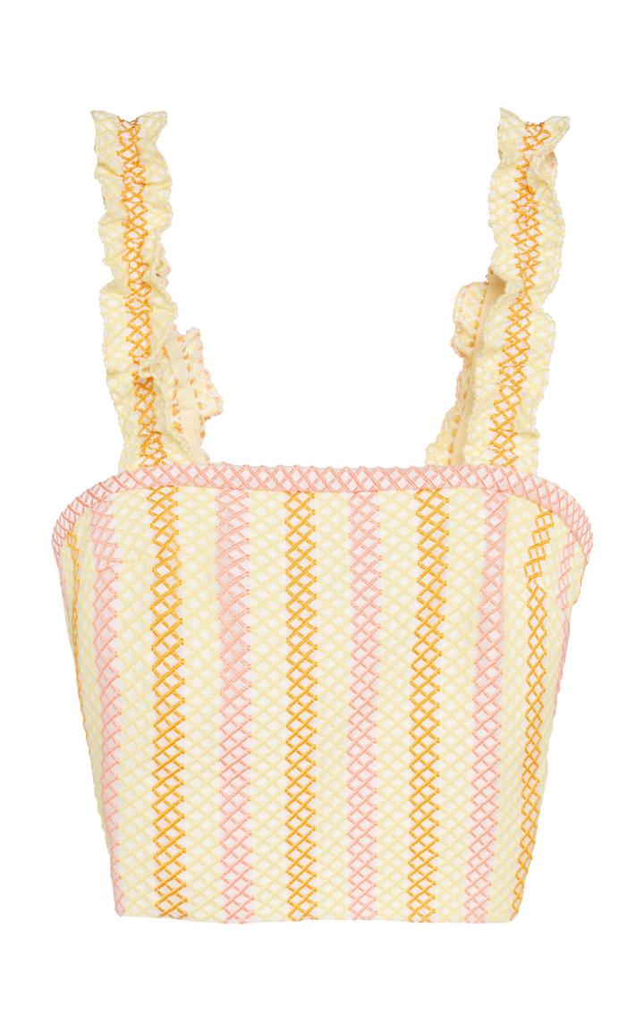 Luisa Beccaria Jacquard Cotton Blend Camisole Top