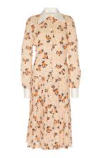 Alessandra Rich Flower Pleated Shirt Dress