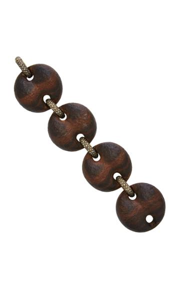 Antonia Miletto 18k Blackened Gold And Brown Diamond Macassar Wood Marina Bracelet