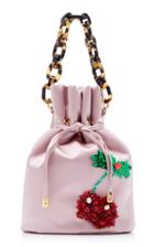 Edie Parker Shorty Cherry Embroidered Satin Bag