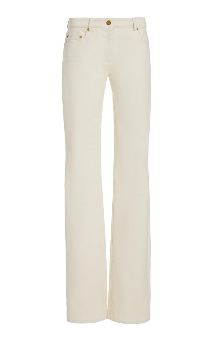 Moda Operandi Michael Kors Collection Monogramed Mid-rise Cuffed Flared Jeans