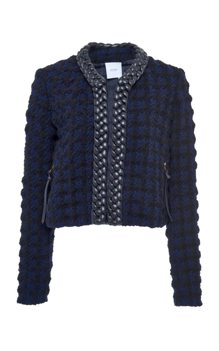 Moda Operandi Agnona Leather-trimmed Tweed Jacket