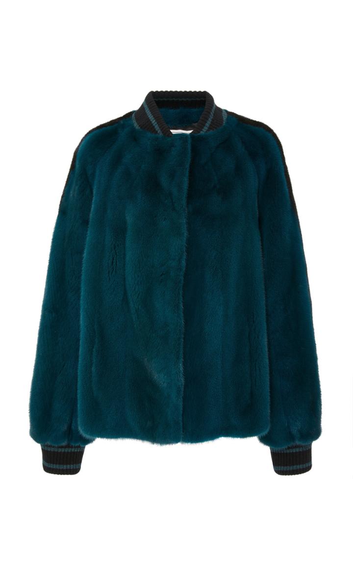 Pologeorgis The Boyfriend Mink Varsity Jacket