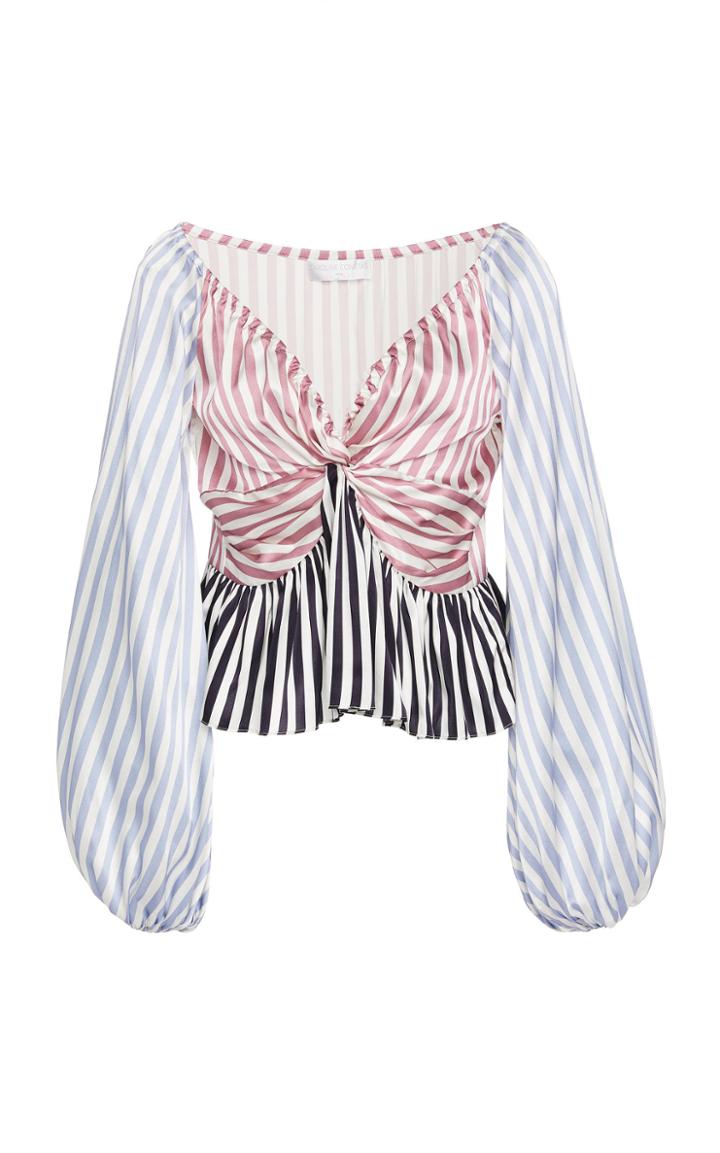 Caroline Constas Onira Seersucker Silk Top