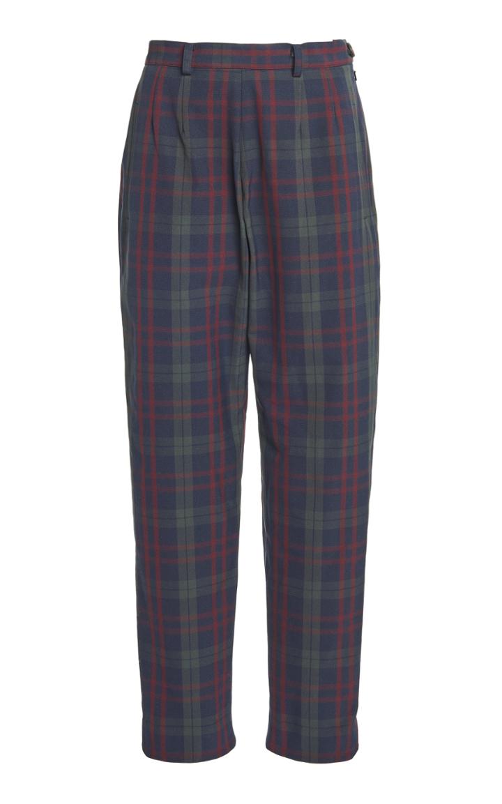 Moda Operandi Rosie Assoulin Plaid Tapered Cady Pants