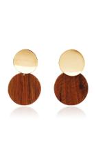 Sophie Monet The Fable Gold-plated, Shedua Wood And Malachite Earrings