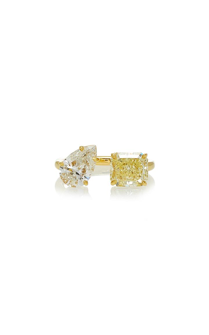 Jemma Wynne One Of A Kind White And Canary Diamond Open Ring
