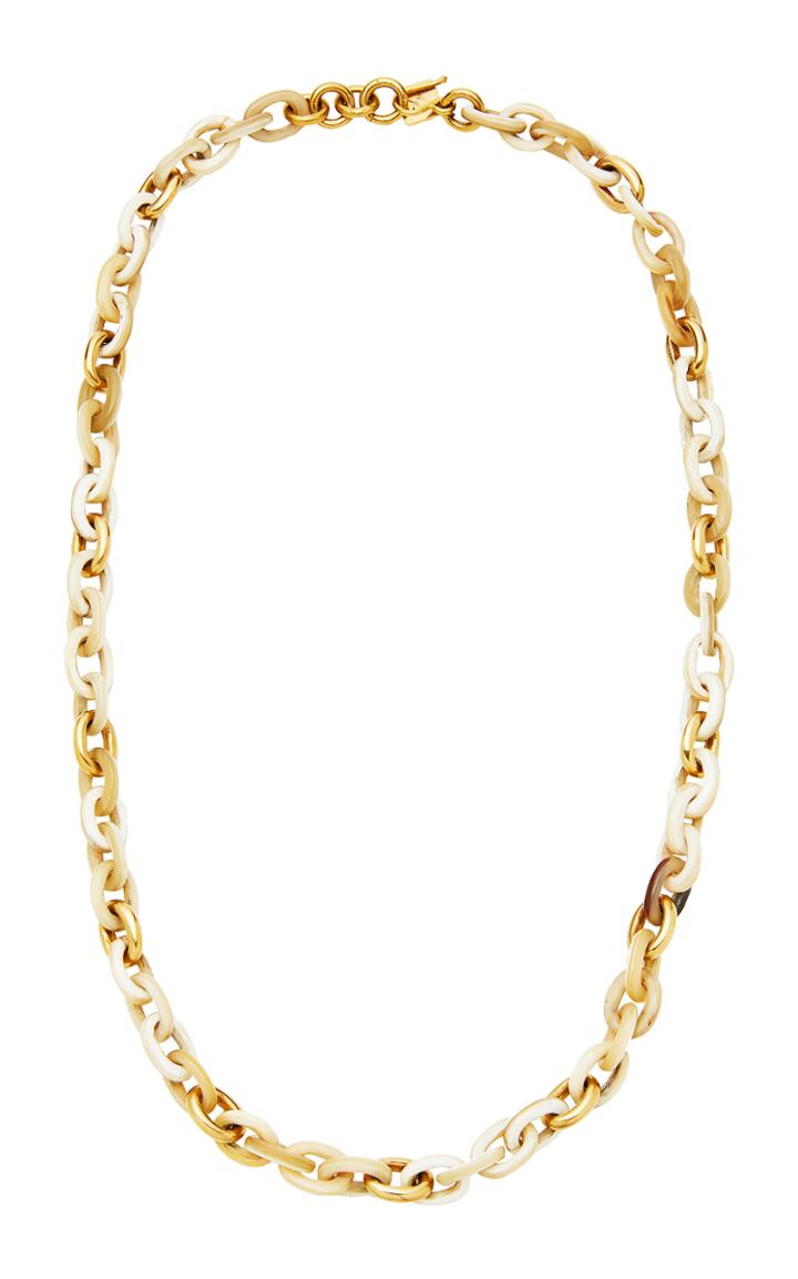 Ashley Pittman Meli Horn And Bronze Chain Necklace