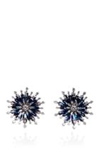 Nam Cho Sapphire Baguette Flower Stud Earrings