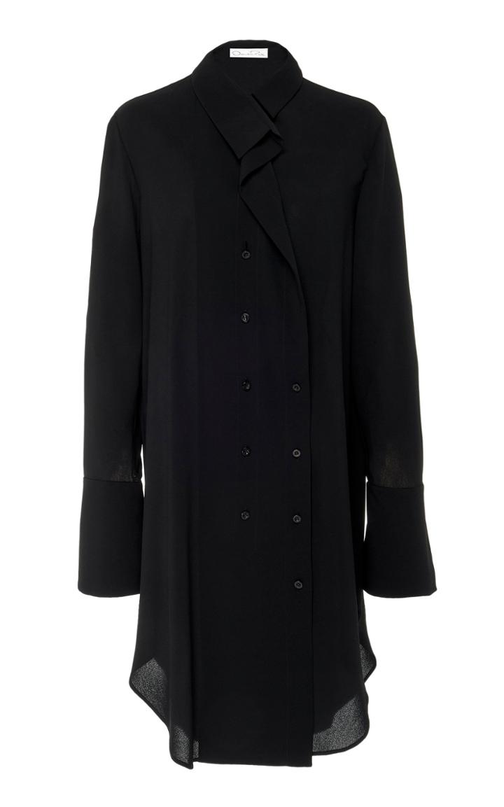 Oscar De La Renta Full Sleeve Button Front Blouse