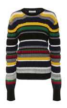 Jw Anderson Striped Ruched Wool Sweater