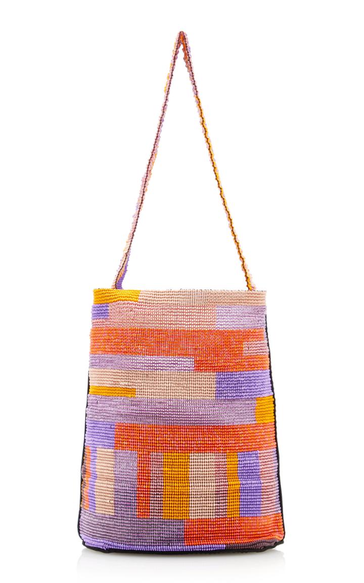 Truss Mini Leather And Bead Bucket Bag